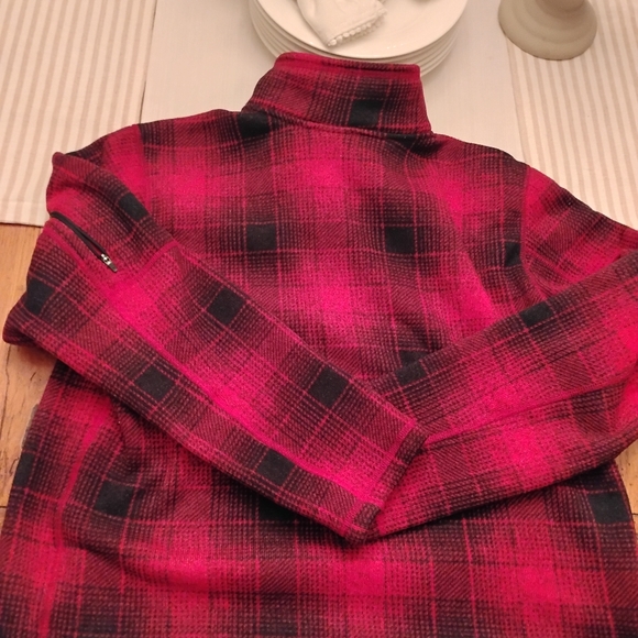 The North Face Red and Black Zip Up Sweater - Picture 3 of 4